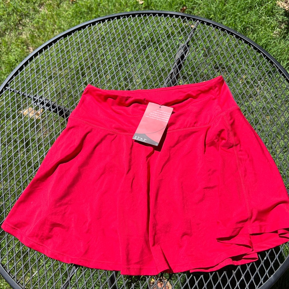 Red tennis skirt!